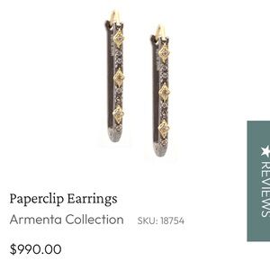 Armenta Gold and Silver Diamond Paperclip Earrings